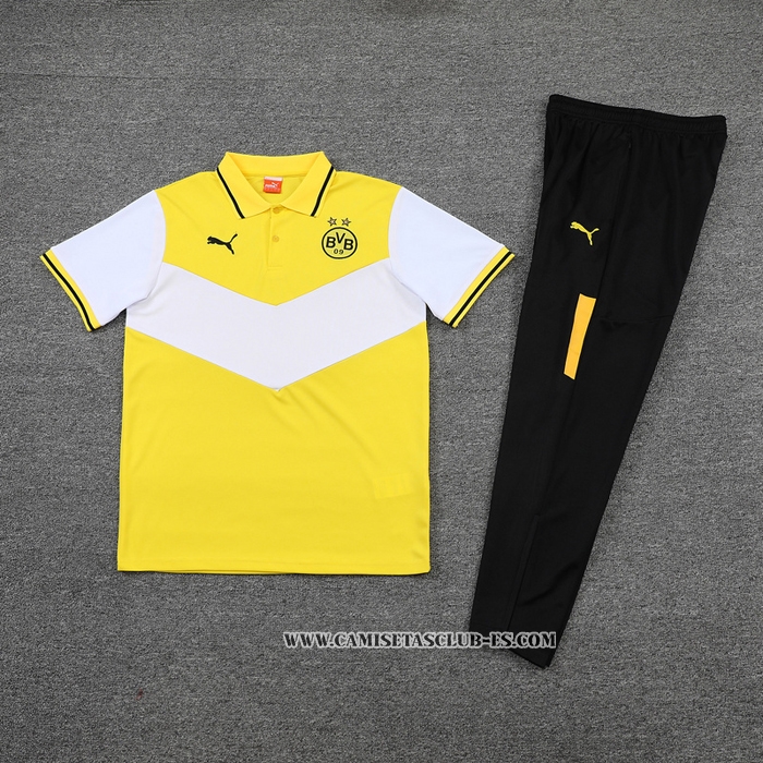 Conjunto Polo del Borussia Dortmund 22-23 Amarillo y Blanco